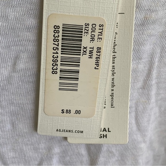 🆕. AG Adriano Goldschmied White Women's Top Lightweight Essential Size XXL - Picture 5 of 6